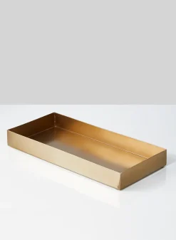 13in Long Gold Rectangular Iron Tray