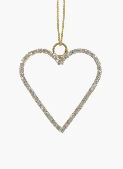 2.25in Long Gold Rhinestone Heart, Set of 6