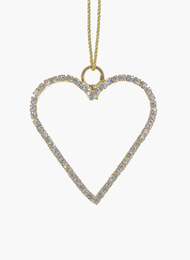 2.25in Long Gold Rhinestone Heart, Set of 6