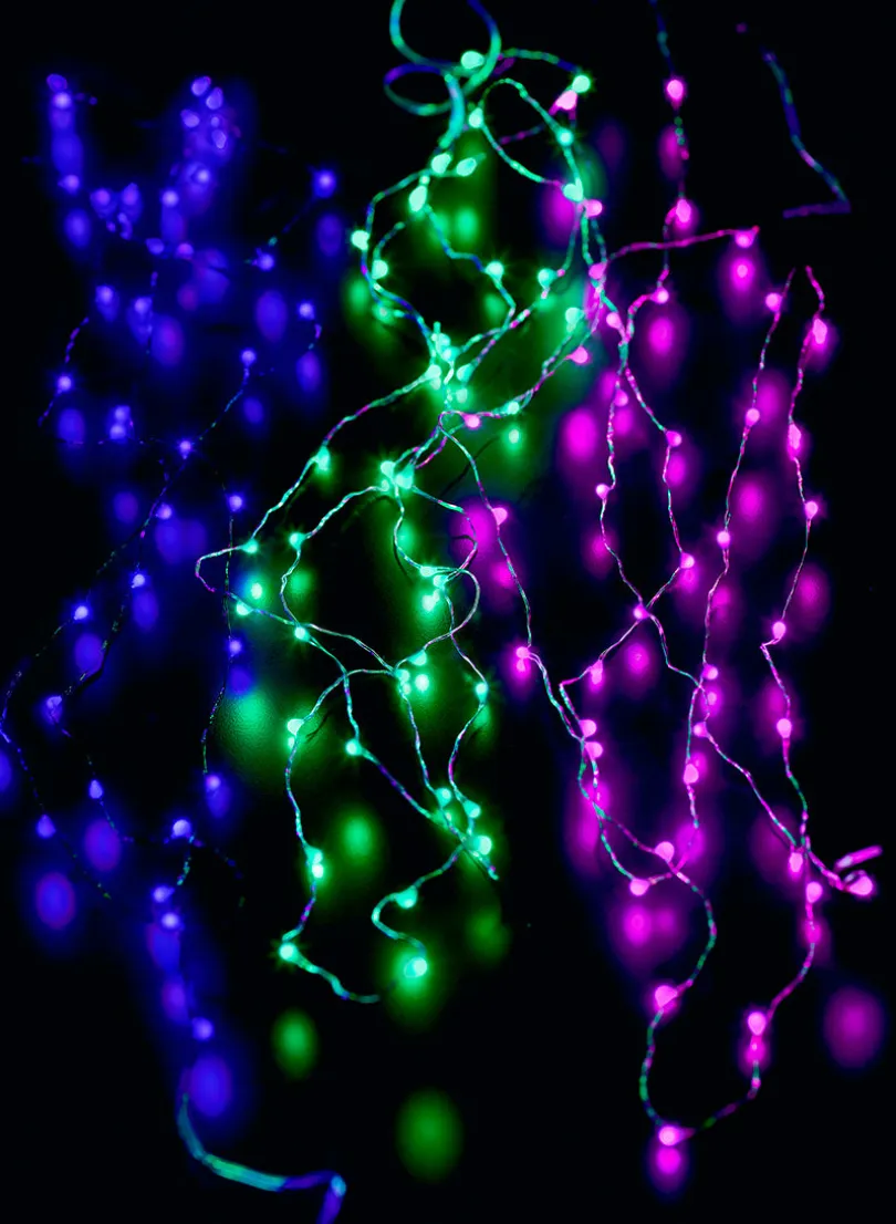 54in Long Green & Pink L.E.D. Naked Wire Lights String