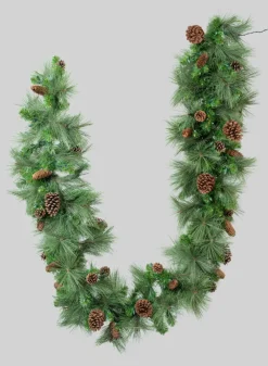 115in Long Hard Needle Garland, 35 Pinecones, 195 Tips