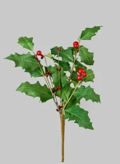 15in Long Holly with Red Berry Pick
