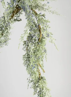 60in Long Iced Blue Berry Pine Garland