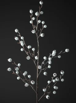32in Long Iced Flocked Winter White Berry Pick, Case of 12