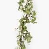 56in Long Iced & Glittered Eucalyptus Garland with Berries