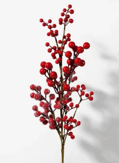 27in Long Iced Red Berries Pick, Case of 12
