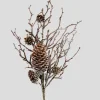 16in Long Iced Twig Pick with Pine Cones, Case of 12