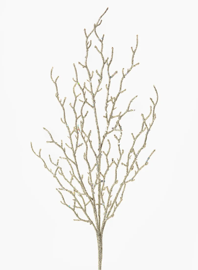 26in Long Iridescent Glitter Coral Branch, Case of 12