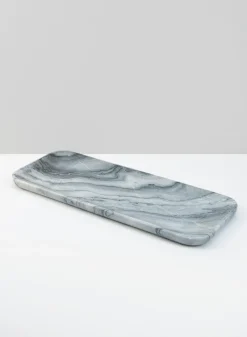 12in Long Lunigiana Gray Beveled Marble Tray