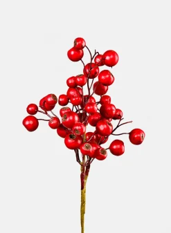 16in Long Matte Red Berries Pick, Large, Case of 12