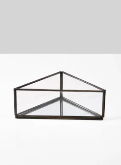 8in Long Mirror Bottom Triangle Tray