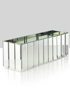 15.75in Long Mirror Strips Rectangle Glass Vase