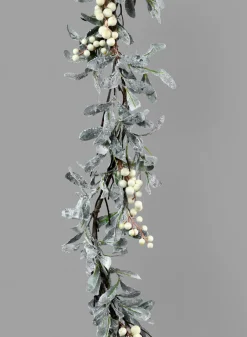 67in Long Mistletoe & White Berry Garland