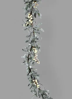 67in Long Mistletoe & White Berry Garland