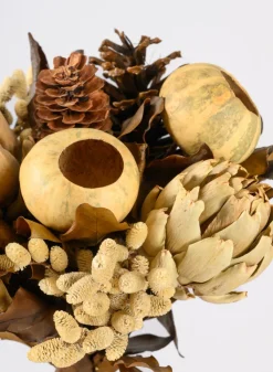 14in Long Mixed Dried Pods and Leaves Bouquet