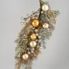 23in Long Mixed Metallic Glitter Foliage & Berry Swag