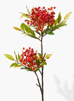 36in Long Orange & Red Berry Branch
