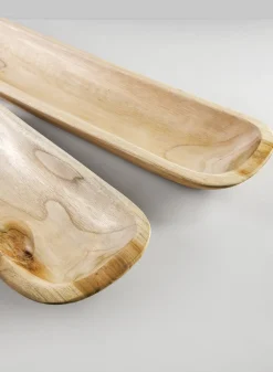 24in Long Padang Rectangular Wood Bowl