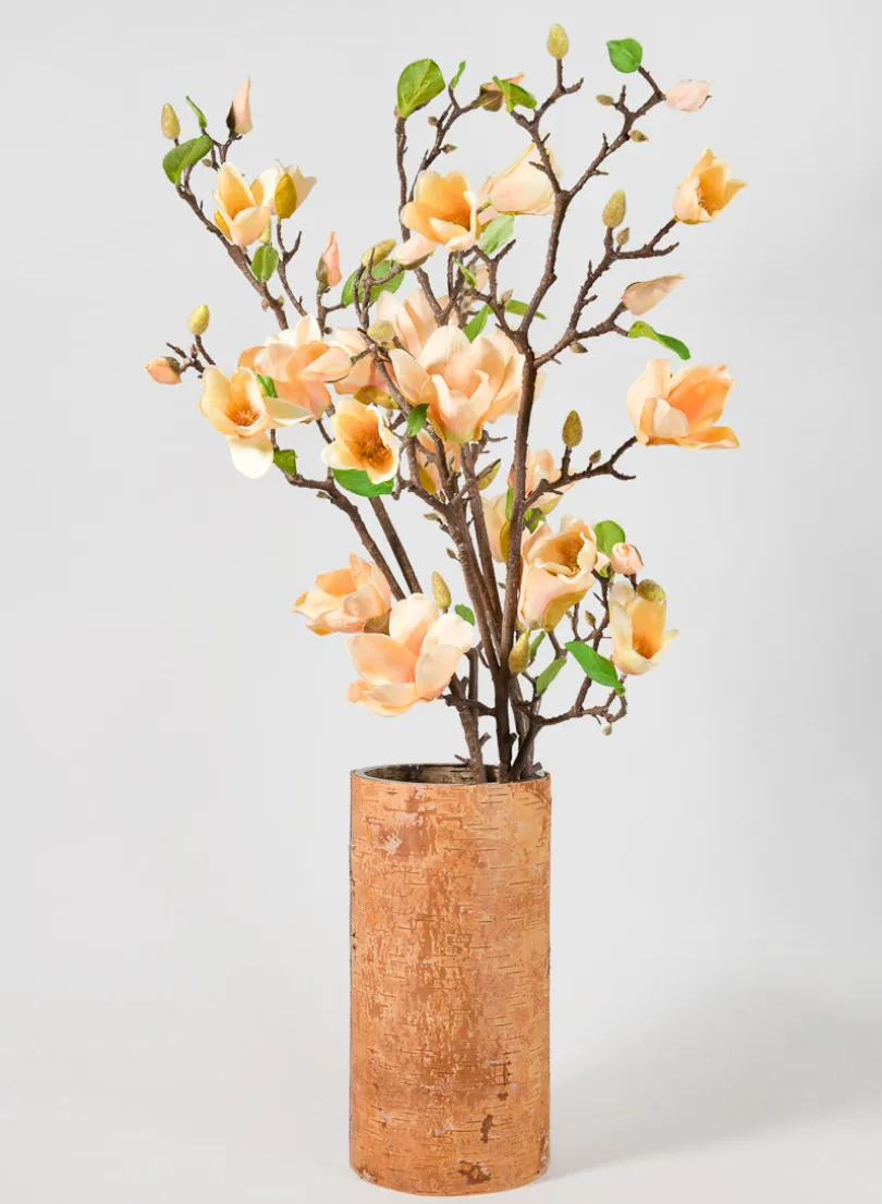 42in Long Peach Magnolia Blossom Branch, Case of 12