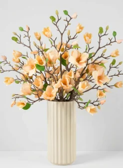 42in Long Peach Magnolia Blossom Branch, Case of 12