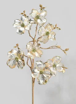 38in Long Pearl Champagne Dogwood Spray, Case of 12