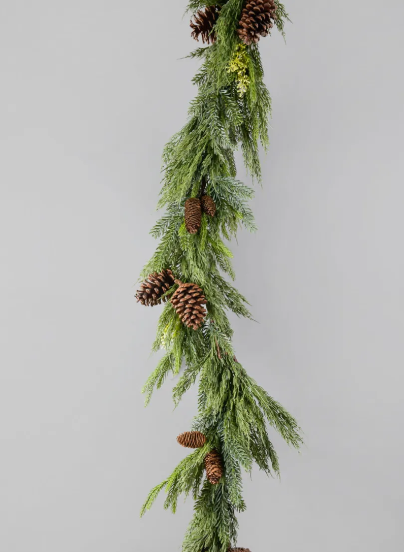 72in Long Pine Garland with Pine Cones