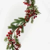56in Long Pine Garland with Red Berries