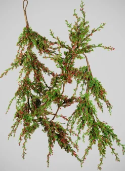 72in Long Pine With Red Mini Berry Garland