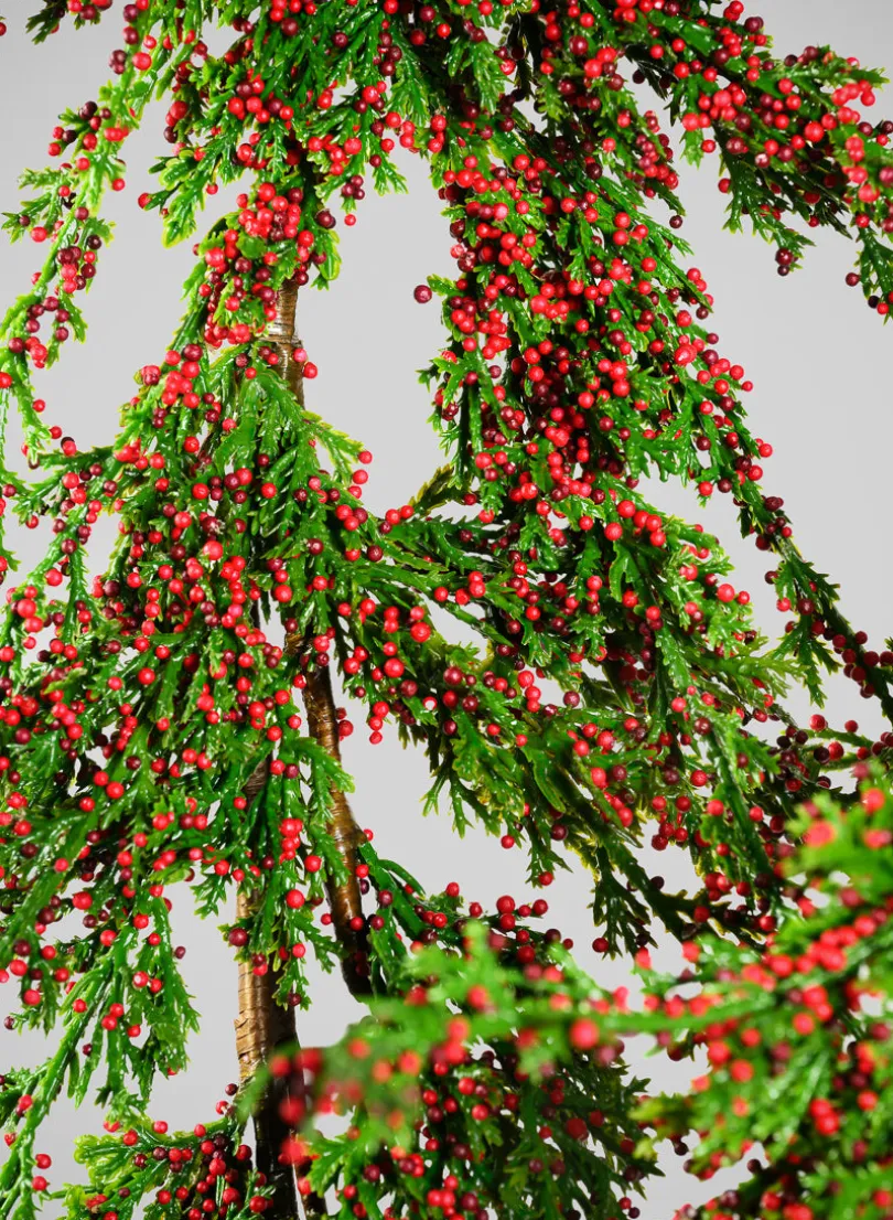 72in Long Pine With Red Mini Berry Garland