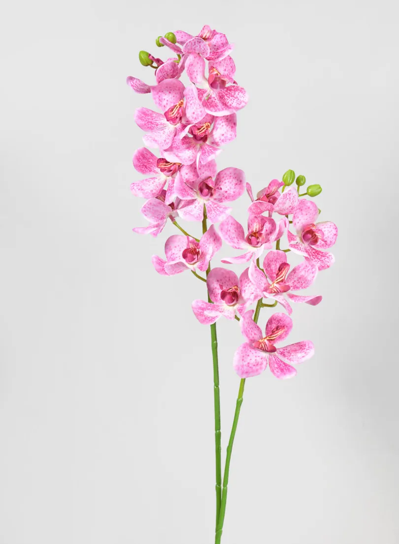 33in Long Pink Double Orchid Stem, Case of 12