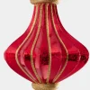 8.5in Long Plastic "Real Mercury Glass Look" Red Finial Ornament