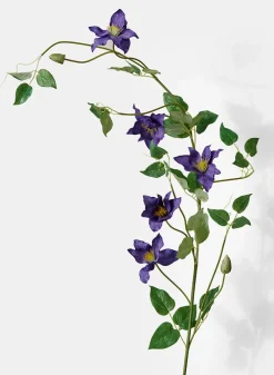 48in Long Purple Clematis Spray, Case of 12