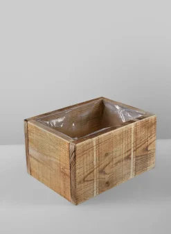 10in Long Raw Wood Deep Flower Box