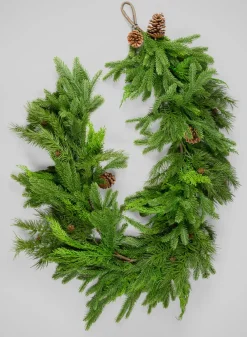 72in Long Real Touch Fir/Cedar/Cypress Cone Garland
