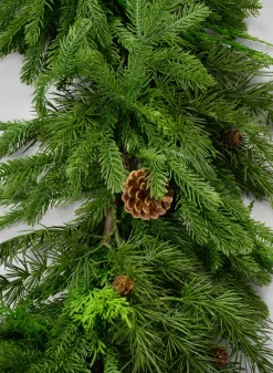 72in Long Real Touch Fir/Cedar/Cypress Cone Garland
