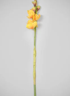 23in Long Real Touch Real Look Cymbidium Orchid Stem, Burnt Yellow, Case of 12