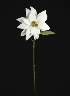 29in Long Real Touch Real Look White Poinsettia Stem, Case of 12