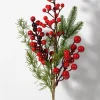 20in Long Red Berries & Pine Pick, Bundle of 12
