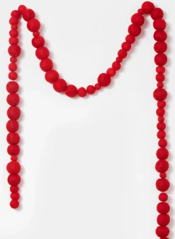 58in Long Red Felt Step Ball Garland