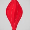8in Long Red Flocked Gold Lined Finial Ornament