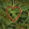 3.75in Long Red Glass Stone Hanging Heart