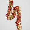 55in Long Red Gold Festive Ball Garland
