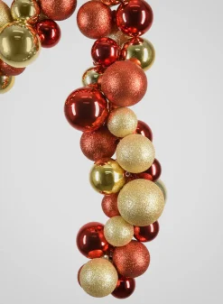 55in Long Red Gold Festive Ball Garland