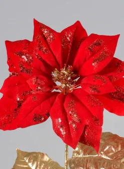 26in Long Red Poinsettia Spray