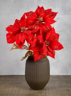 26in Long Red Poinsettia Spray