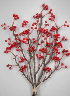 24in Long Red Winterberry Bunch, Case of 12