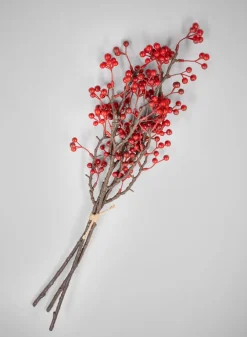 24in Long Red Winterberry Bunch, Case of 12