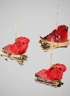 3.5in Long Rustic Red Forest Cardinals, Case of 6