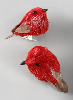 3in Long Rustic Red Forest Mini Birds, Case of 6