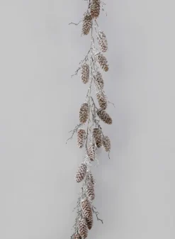 60in Long Snowed Pinecone Garland